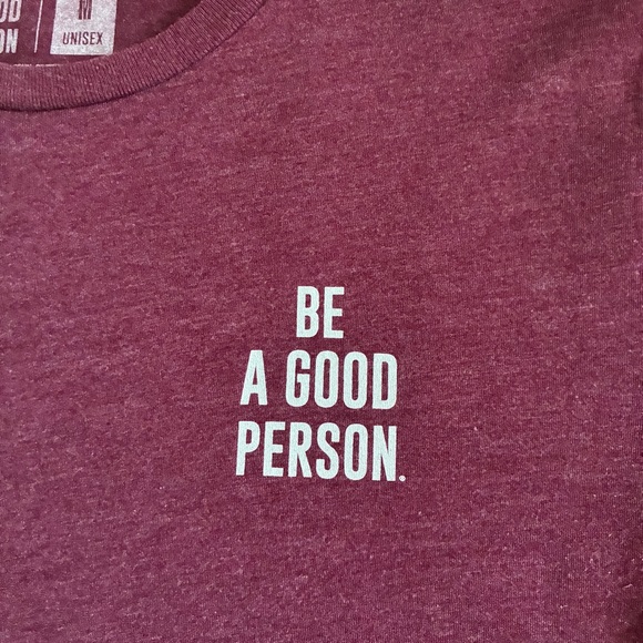 Be A Good Person Mini Logo Signature Tee - Maroon - Picture 2 of 3